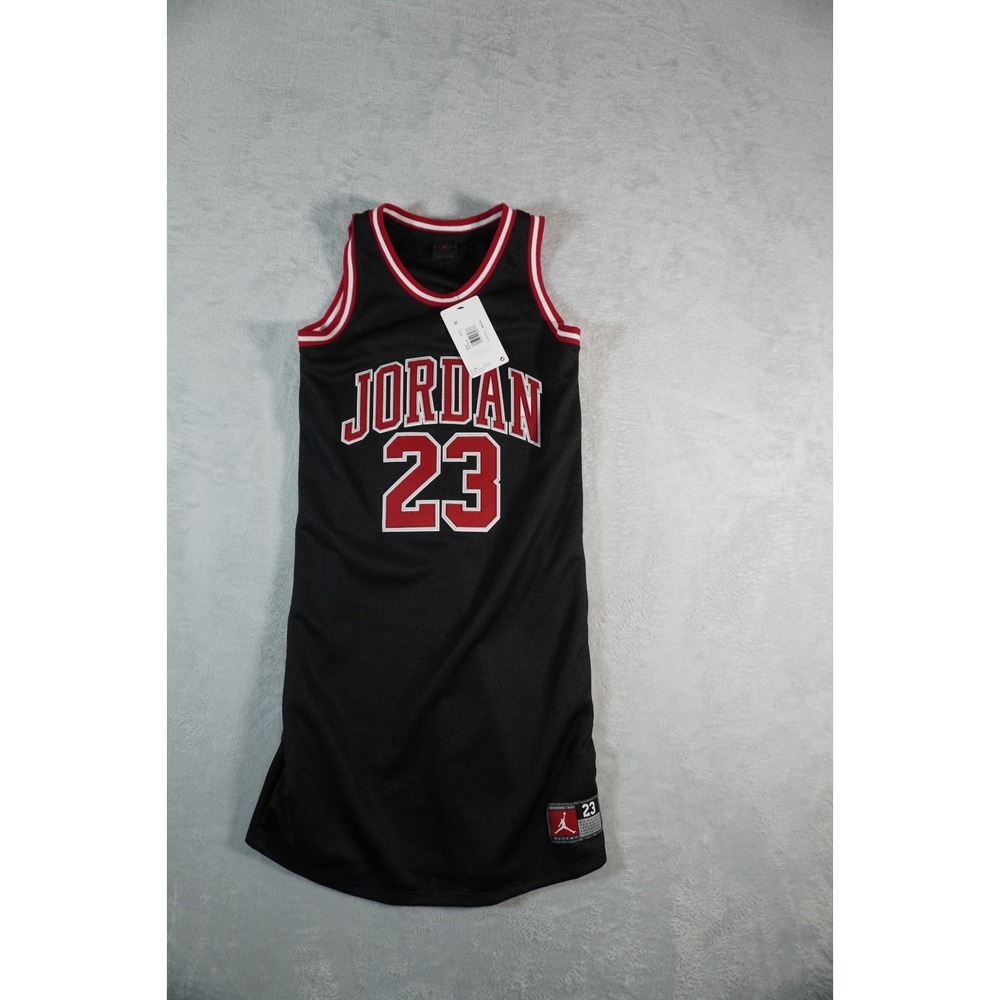 Jordan Nike‎ Girls 23 Jersey Long Tank Top  Size L Gym Black Sleeveless MSRP $45 - Picture 11 of 12